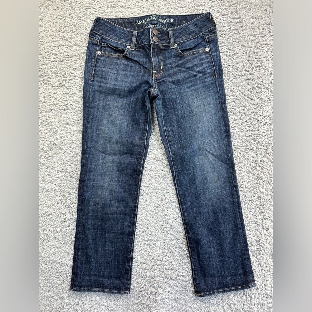American Eagle Jeans Womens 2 Artist Crop Stretch Dark Wash Casual Denim Classic